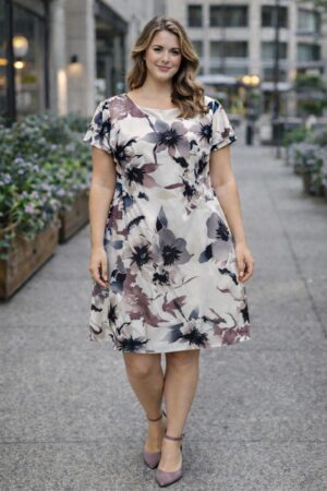 Bordo Midi Boy Çiçek Desenli 42 Beden Kadın Elbise