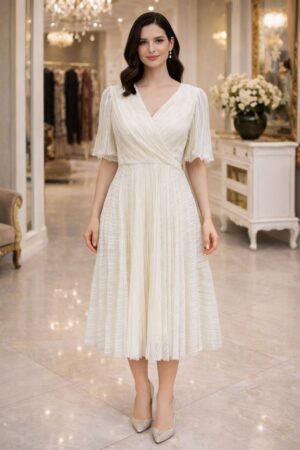 36 BEDEN EKRU TÜL ELBİSE