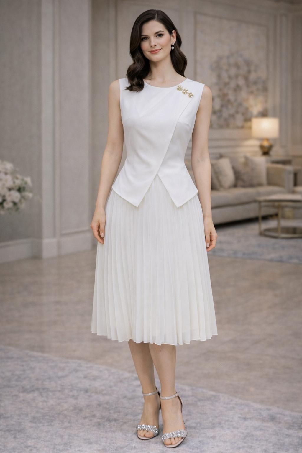 36 BEDEN BEYAZ TASARIM MODEL ELBİSE